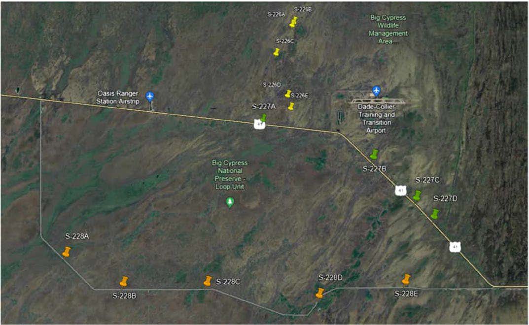 Map of proposed culverts and bridges